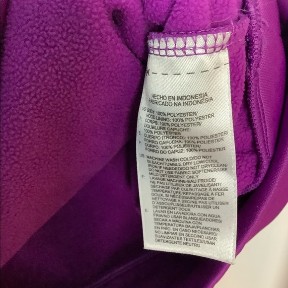 Women's Reebok M Medium 8 - 10 Hoodie Sweatshirt Purple Orange Fleece Athletic - Picture 7 of 7